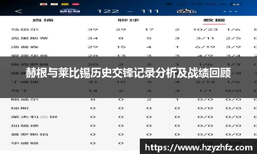 赫根与莱比锡历史交锋记录分析及战绩回顾
